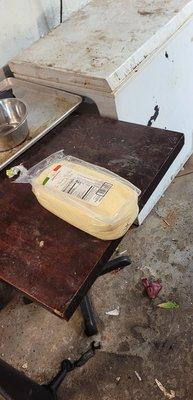 Cheese that had been left out of the coolers for days