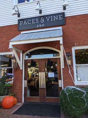 Paces & Vine storefront. Photo taken October 27, 2021.