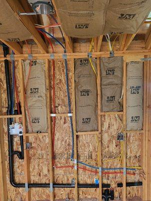 Drain waste and vent install,  pex pipe install on an ADU unit.