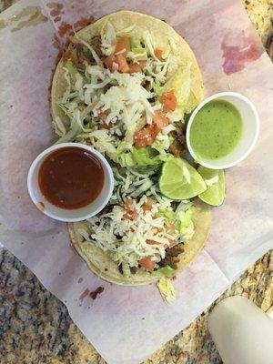 You can have street tacos anyway you want. These are "gringo" style. 5 stars