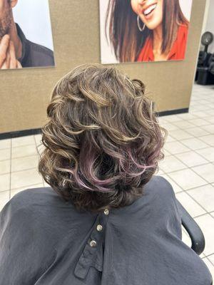 Brunette with soft highlights by Sheri