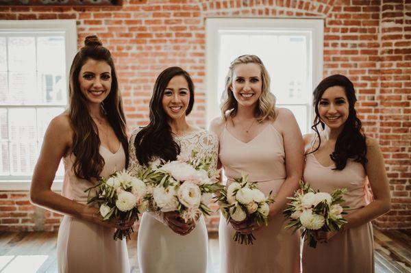 Stunning Bride & Bridesmaids! Industrial Wedding Vibes