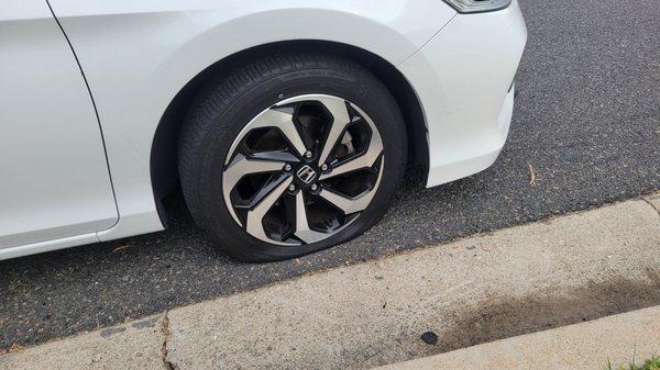 Flat tire on my Honda Accord