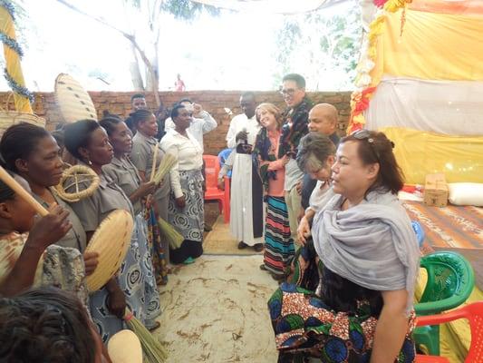 Holy Spirit parishioners meeting parishioners in Ndungu Parish near Same, Tanzania