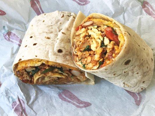 Vegetarian breakfast burrito