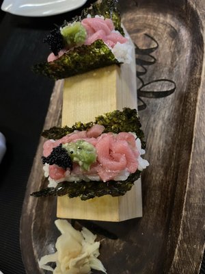 Toro caviar tacos