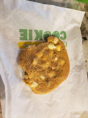 Why does my White Chip Macadamia Nut Cookie look bitten into?