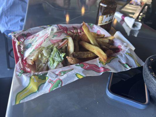 Chicken Caesar Pita w/ Fries