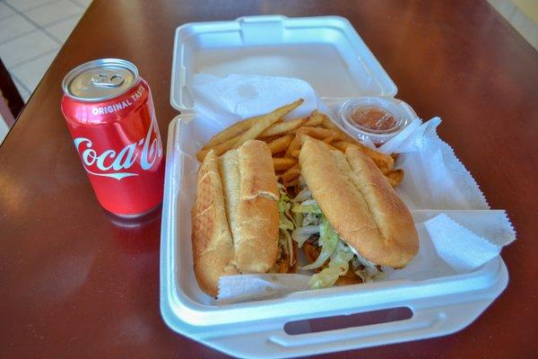 $6 Lunch Special includes a 6" sub, fries and a can soda!