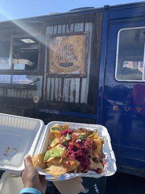 Sunshine Alchemy food truck & jackfruit nachos @ The Works!