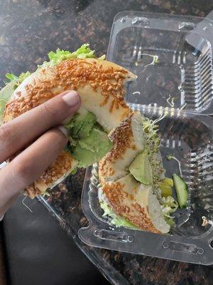 Veggie Avocado Bagel