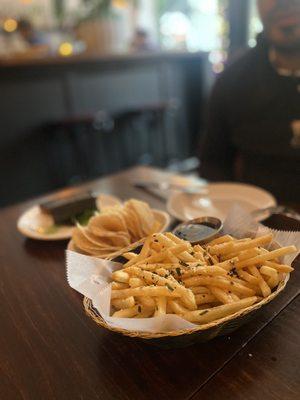 TERI TRUFFLE FRIES, Taro Chips and sea salt, matsubi