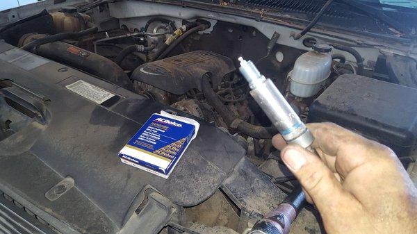 Change spark plugs on 03 chevy silverado