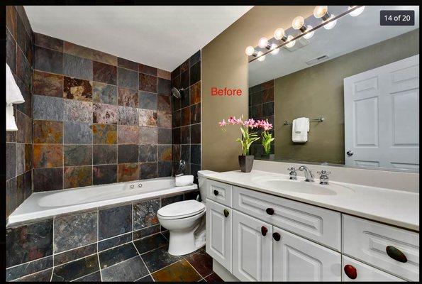 Before Main Bathroom.  Old professional photo from the listing