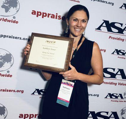 Kathleen Turner, San Diego's Recipient of the "Rising Star" award through ASA American Society of Appraisers