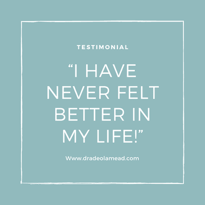 "Dr. Mead has been a huge help in my recovery from issues I've had with digestion and my thyroid. I have never felt better in my life!