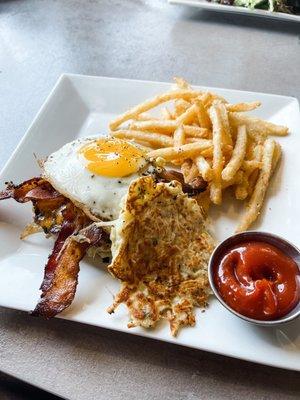 Hangover burger and fries