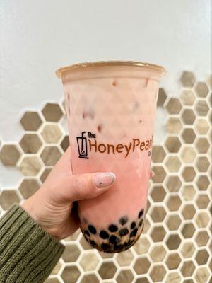 Strawberry Coconut Milk Tea (Add Boba, Oat Milk)