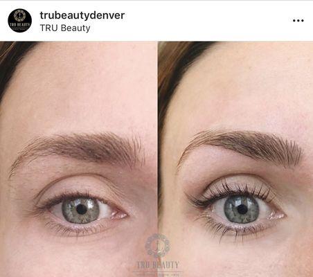 Lash lift and brow shape!