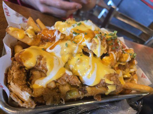 Buffalo cheese chicken and fries