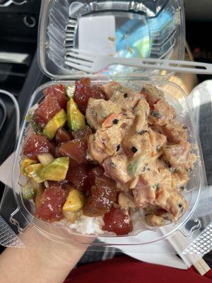 Poke bowl with rice