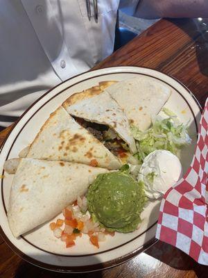 Steak quesadilla that my husband got. He cleaned his plate!!