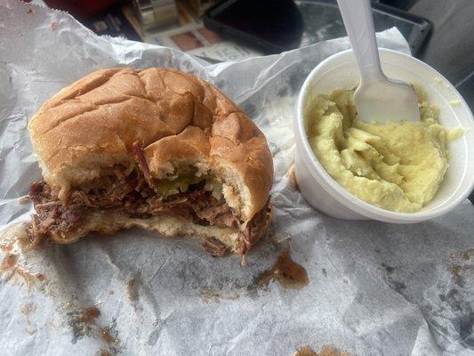 Chopped beef and potato salad