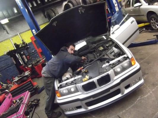 Here we have Danny doing an electrical diagnosis on a BMW.