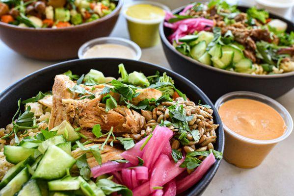 Slow Roasted Chicken Hearty Bowl. Everything is gluten, soy, dairy, and refined sugar free