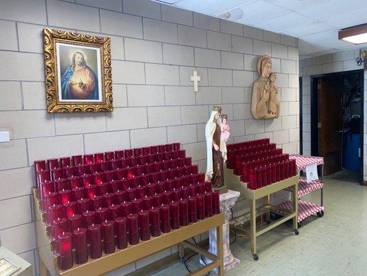 Lighting of prayer candles.