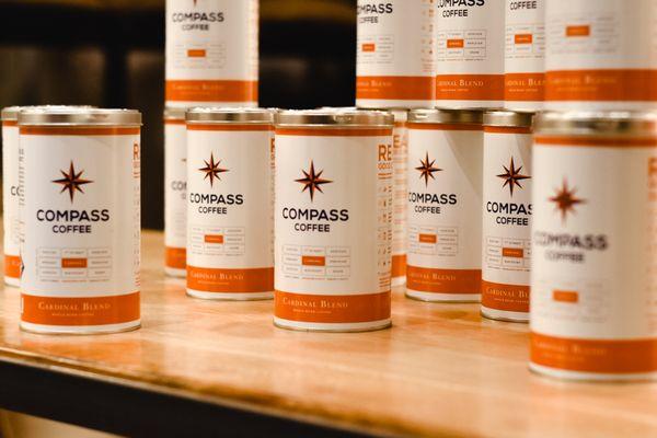 Compass Coffee Cardinal Blend Whole Bean Tins