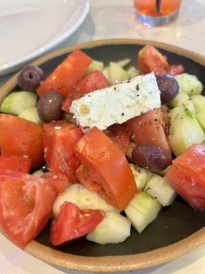 This was the happy hour Greek salad minus the onions it's amazing