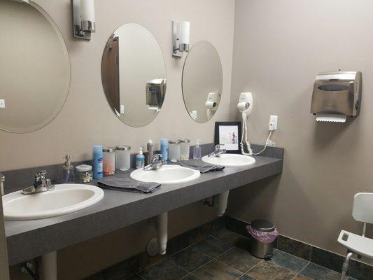 Locker room sink area.