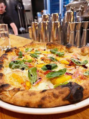 Peach pizza