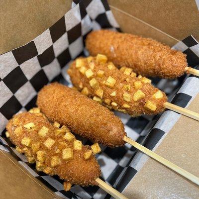 Potato Dogs and Rice Dogs with no sugar, no sauce