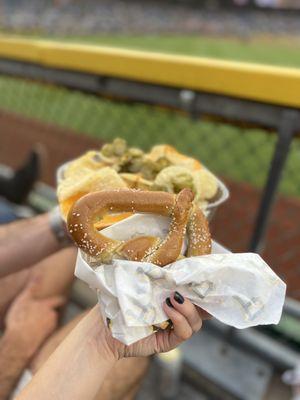 Pretzel with cheese & Nacho Supreme