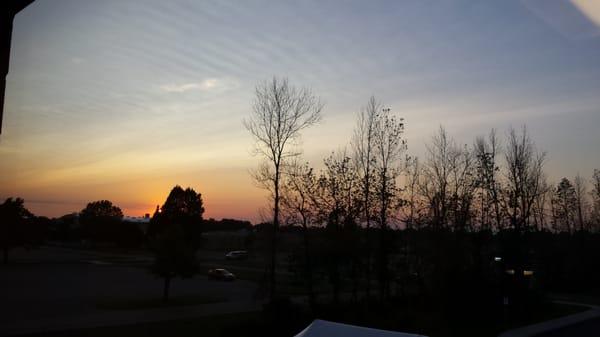 Sunset from the gym window