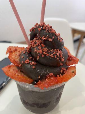 STRAWBERRY BLUSH WITH CHOCOLATE SOFT SERVE