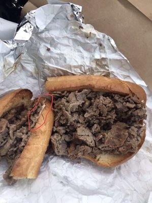 Barley any cheese on my steak AND cheese sub.