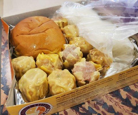 Baked Manapua, Pork Hash, and Sweet Rice Cake.