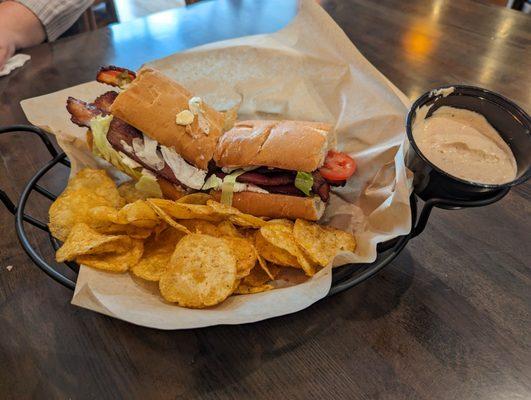 Goat Cheese BLT (sorry if the sandwich looks messy, I had already cut it in half to share).