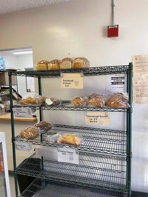 Interesting selection of bread. The Alpine Cheese loaf sounds very good.