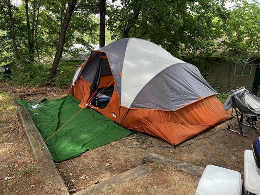 Tent on ground with inline??