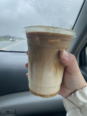 Iced upside with oat milk