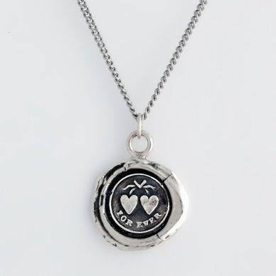 19th Century wax seal talisman pendant in sterling silver by Pyrrha.