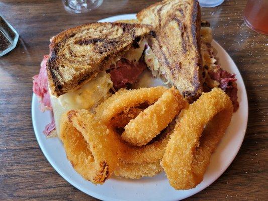 Reuben melt with rings!