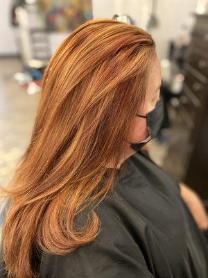 Copper with honey highlights