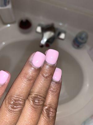 Full-set with pink power and gel polish