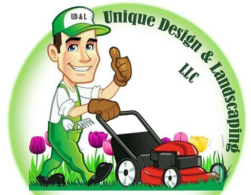 Unique design & landscaping services LLC logo where ever you see this you know it's us