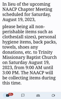 To help our Maui ohana after this tragedy, volunteers will be at Trinity to collect donations that will be shipped to Maui.